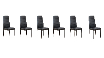 Set blagovaonskih stolica (6 kom.) Collort  nova (crna ekokoža) *outlet moguća oštećenja