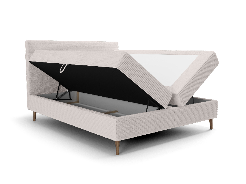 Bračni krevet 140 cm Napoli Bonell (bijela) (s podnicom, s prostorom za odlaganje)