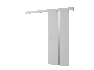 Klizna vrata 90 cm Sharlene V (bijela mat + bijela mat + srebrna)