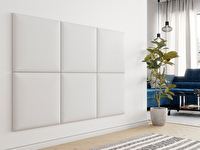 Tapeciran zidni panel Pazara 60x60 (ekokoža soft 017 (bijela)))