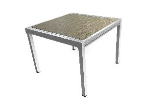 Vrtni stol na razvlačenje DARIO (bijeli čelik + siva) (za 4 do 8 osoba)