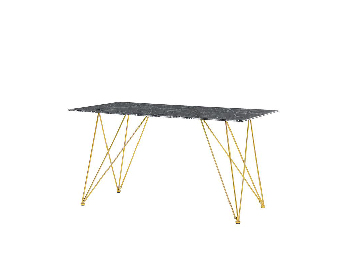 Blagovaonski stol- KARSON (crna + zlatna) (za 4 osobe)