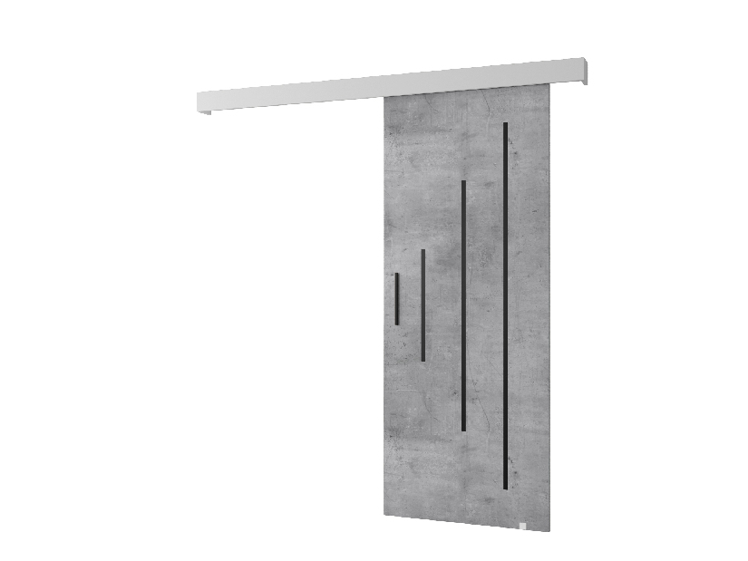 Klizna vrata 90 cm Sharlene Y (beton + bijela mat + crna)