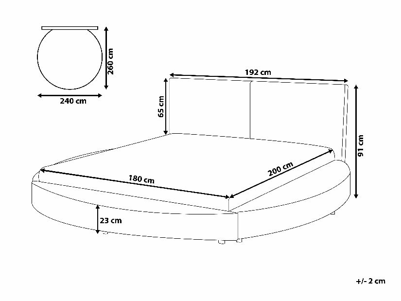 Bračni krevet 180 cm LOMA (s podnicom) (crna)