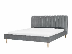 Bračni krevet 180 cm MASALA (tekstil) (siva) (s podnicom)