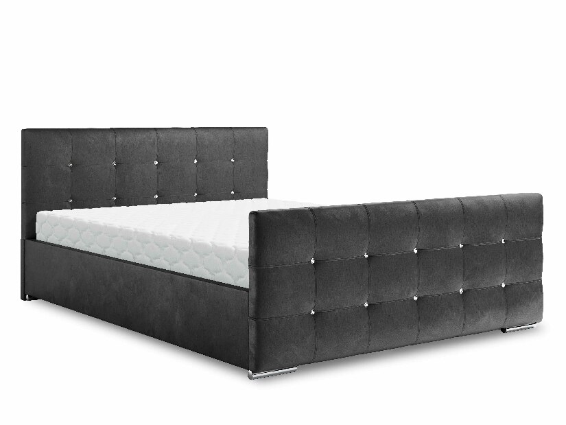 Bračni krevet 180 cm Darrin (tamnosiva) (s podnicom i prostorom za odlaganje)