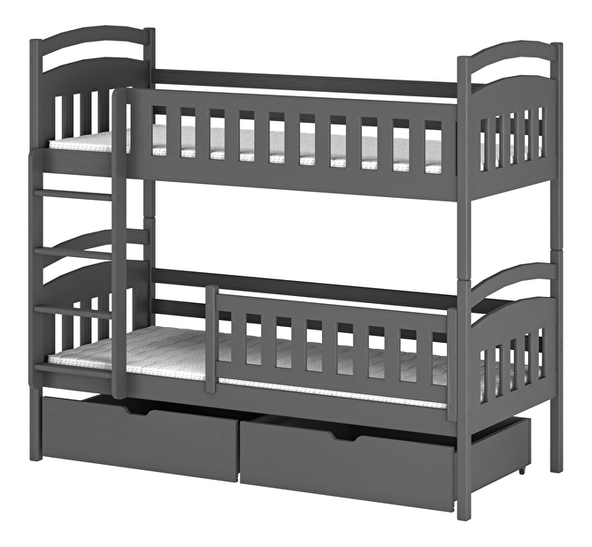 Dječji krevet 90 x 200 cm Irwin (s podnicom i prostorom za odlaganje) (grafit)