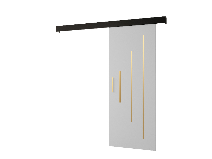 Klizna vrata 90 cm Sharlene Y (bijela mat + crna mat + zlatna)