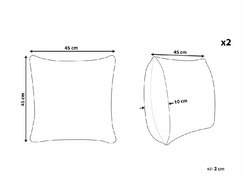 Set ukrasnih jastuka (2 kom.) 45 x 45 cm Horde (siva)