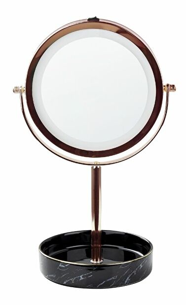Kozmetičko ogledalo Shevaun (ružičasto zlato) (s LED rasvjetom)