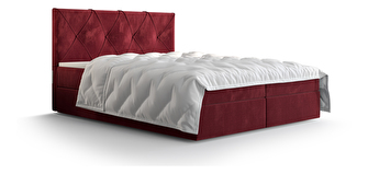 Bračni krevet  Boxspring 160 cm Athena (bordo) (s madracem i prostorom za odlaganje)