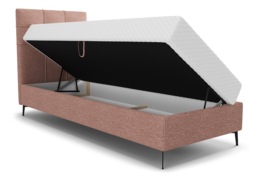 Jednostruki krevet 80 cm Infernus Bonell (losos) (s podnicom, s prostorom za odlaganje)