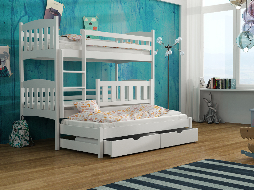 Dječji krevet 90 x 190 cm ANJA (s podnicom i prostorom za odlaganje) (bijela)