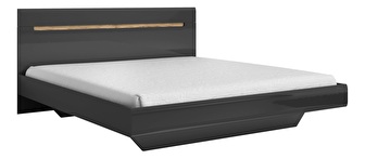 Bračni krevet 180 cm Hayle tip 32 (siva + visoki sivi sjaj)