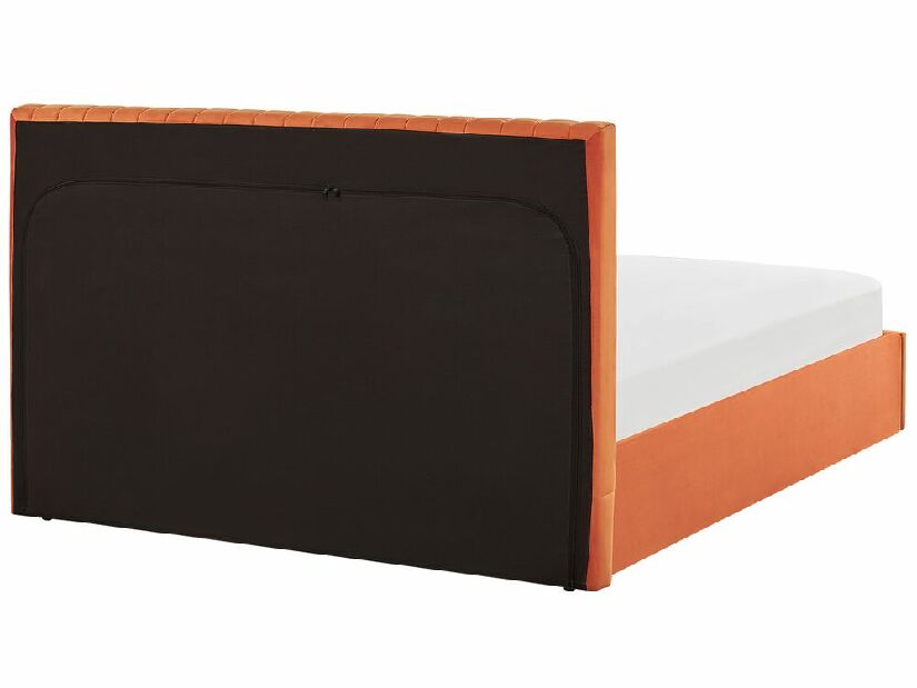 Bračni krevet 140 cm Vakarine (narančasta) (s podnicom i prostorom za odlaganje)