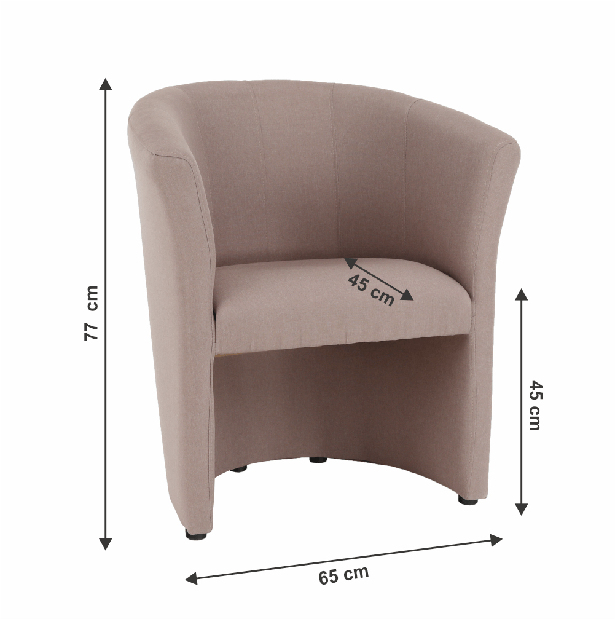 Fotelja Cubali (nježno ružičasta)