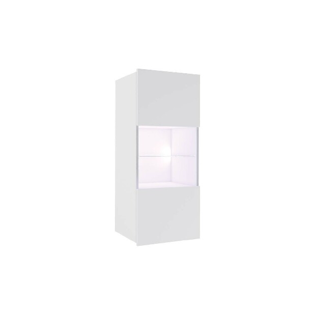 Zidna vitrina BR05 Mirjan Benji (bijela + bijeli sjaj)
