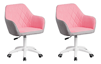 Set uredskih stolica (2 kom.) Senta (ružičasta + siva) *outlet moguća oštećenja