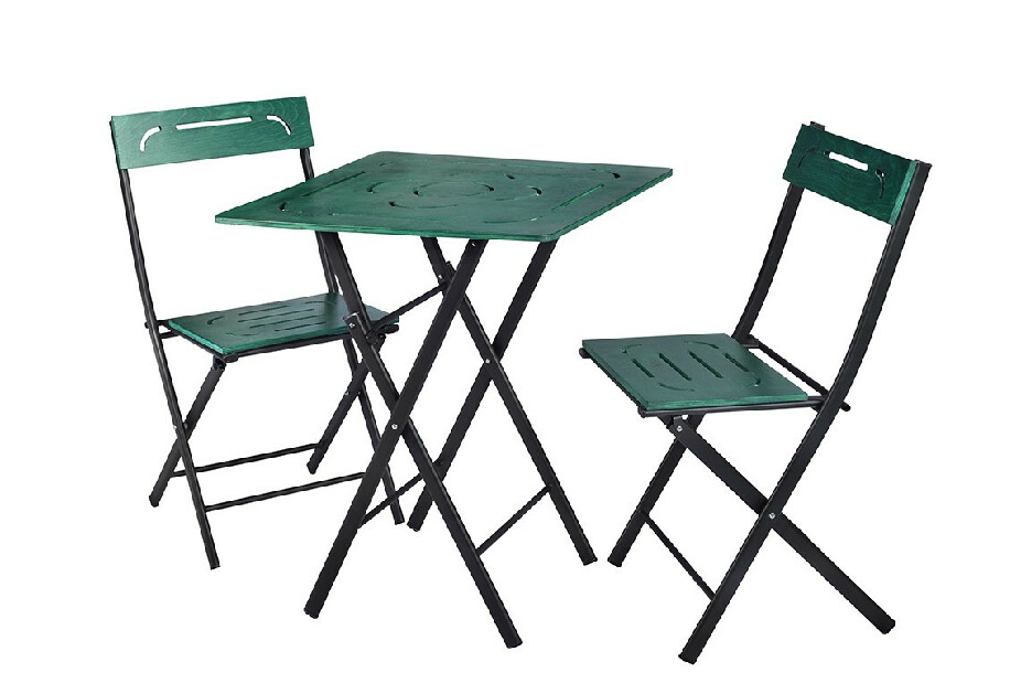 Vrtni set stol i stolice (3 komada) Bonita (zelena + crna)