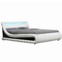 Bračni krevet 180 cm Milda (S podnicom, prostorom za odlaganje i LED)  