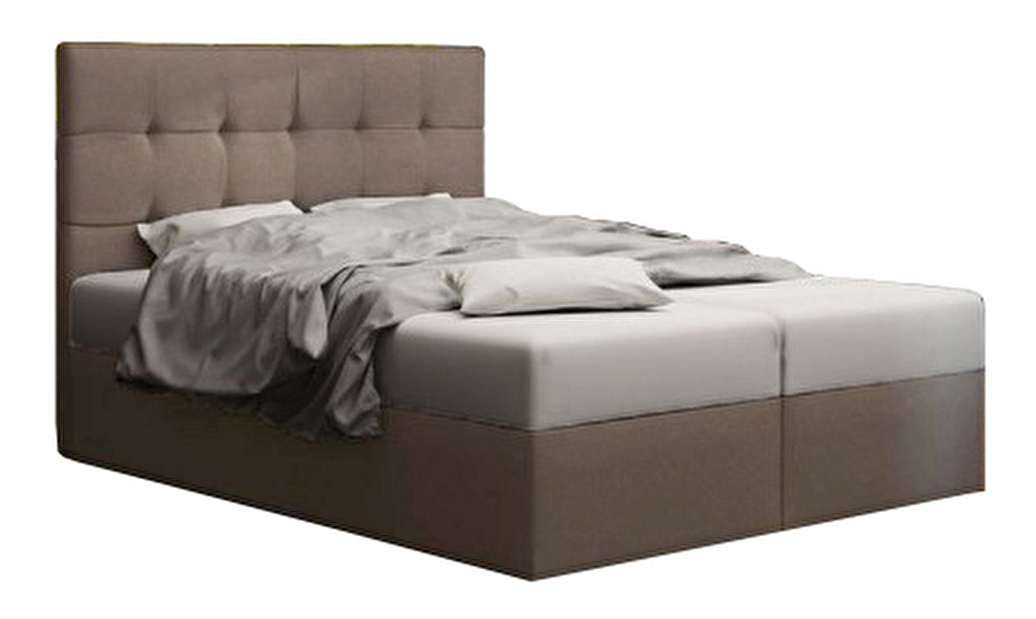 Bračni krevet Boxspring 180 cm Duel 2 Comfort (smeđa) (s madracem i prostorom za odlaganje)