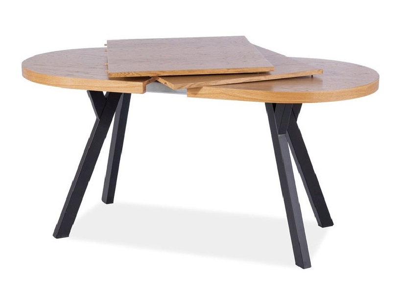 Blagovaonski stol na razvlačenje 140-272 cm Daphne (hrast + crna) (za 8 i više osoba)