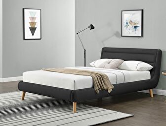 Bračni krevet 160 cm Edith (crna) (s podnicom)