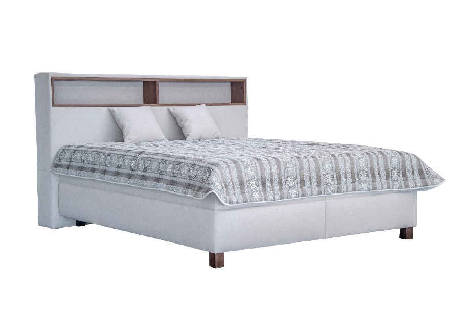 Bračni krevet 180 cm Orson (bijeli krem) (s podnicom i madracem Linda)