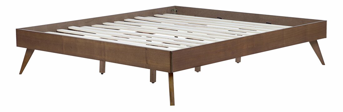Bračni krevet 180 cm BERRY (s podnicom) (tamno drvo)