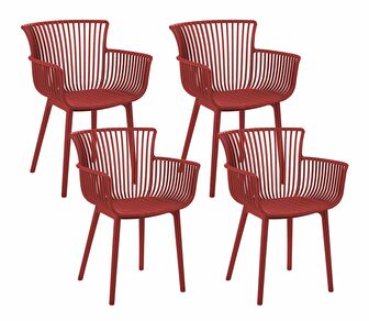Set blagovaonskih stolica (4 kom.) Pexeso (crvena)