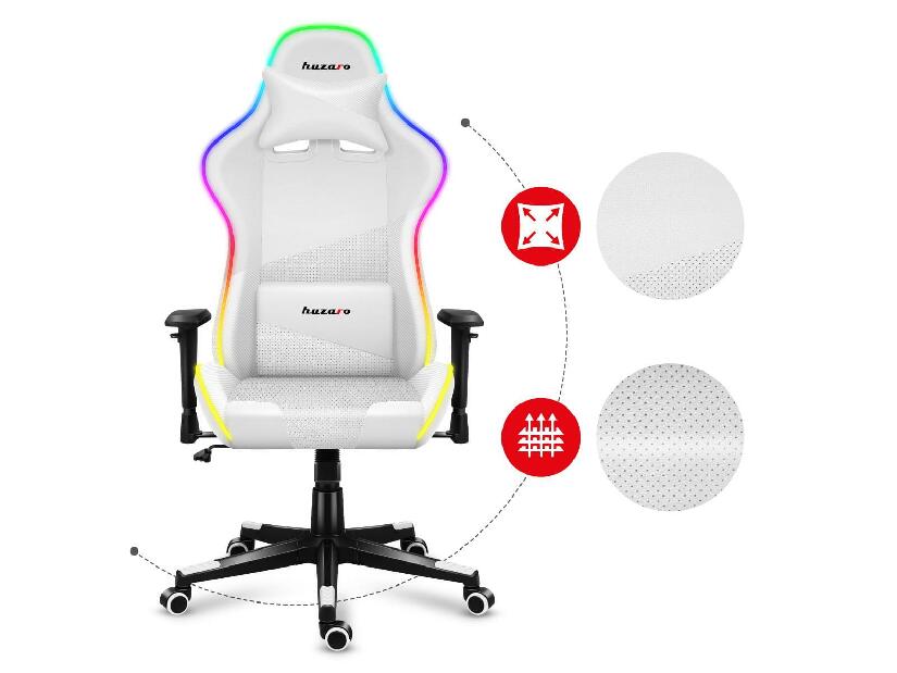 Gaming stolica Fusion 6.2 (bijela + šarena) (s LED rasvjetom)