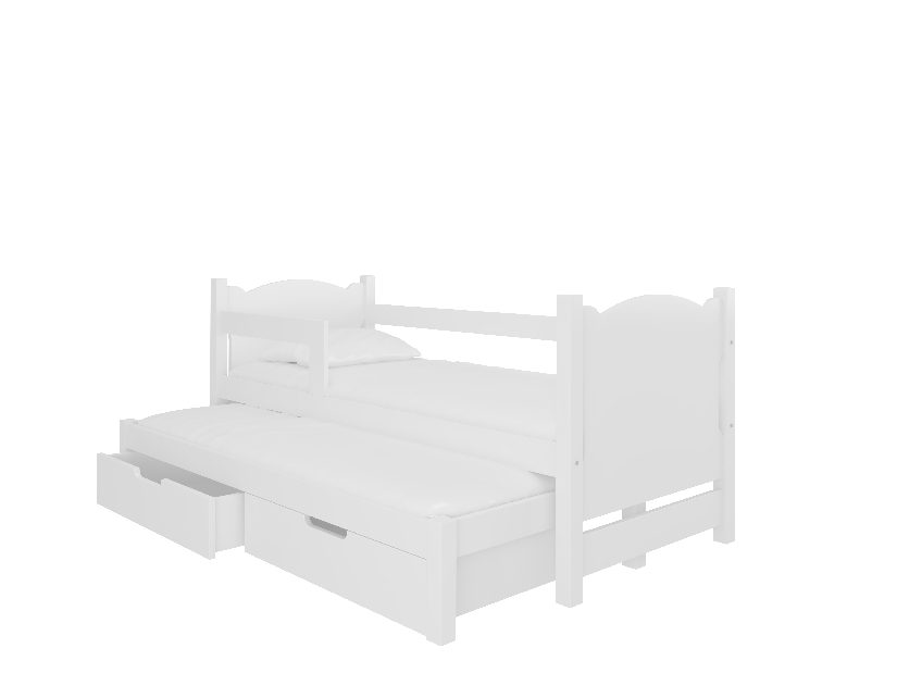Dječji krevet na razvlačenje 180x75 cm Chloe (s podnicom i madracem) (bijela)