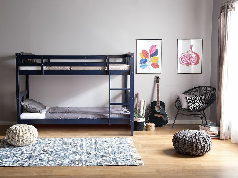 Krevet na kat 90 cm REWIND (s podnicom) (plava)