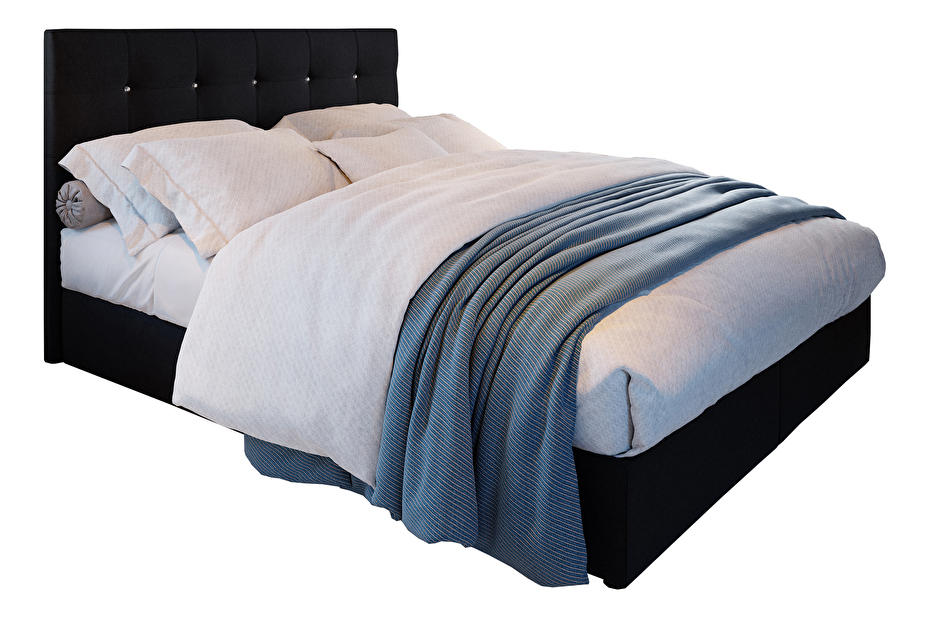 Bračni krevet Boxspring 160 cm Karen Comfort (crna) (s madracem i prostorom za odlaganje)