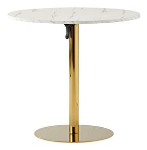Blagovaonski stol 80 LAMANT (svijetli mramor + gold krom + zlatna) (za 2 osobe)