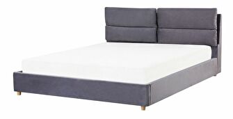 Bračni krevet 180 cm BALSAS (tekstil) (siva) (s podnicom)