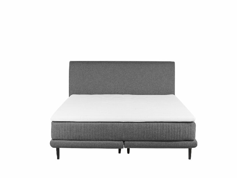 Kontinentalni krevet 160 cm MADOM (tkanina) (siva) (s podnicom i madracem)