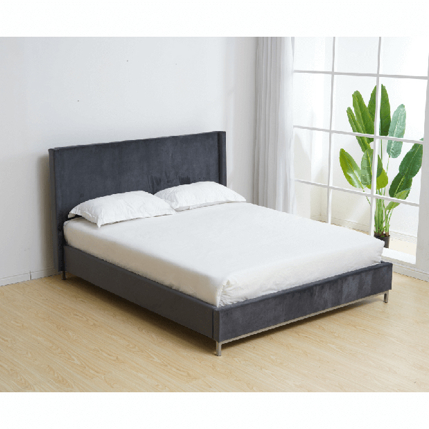 Bračni krevet 140 cm Tinrum (siva) (s podnicom)