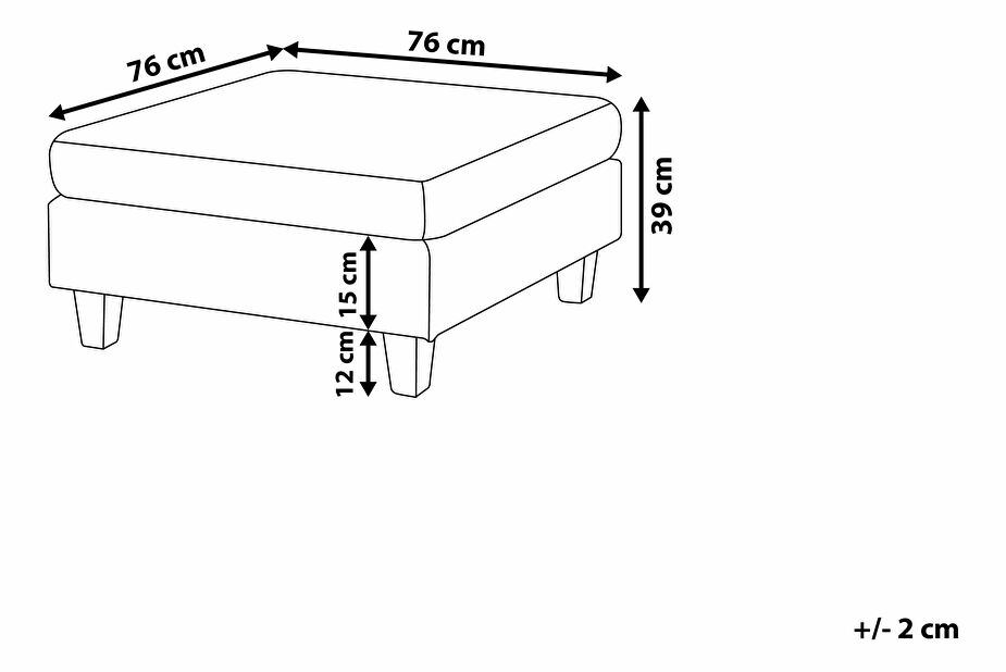 Modularna garnitura u obliku U FELLE (poliester) (svijetlo siva) (za 3 osobe) (s tabureom)