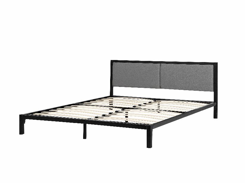Bračni krevet 180 cm CAMAR (metal) (crna) (s LED rasvjetom) (s podnicom)