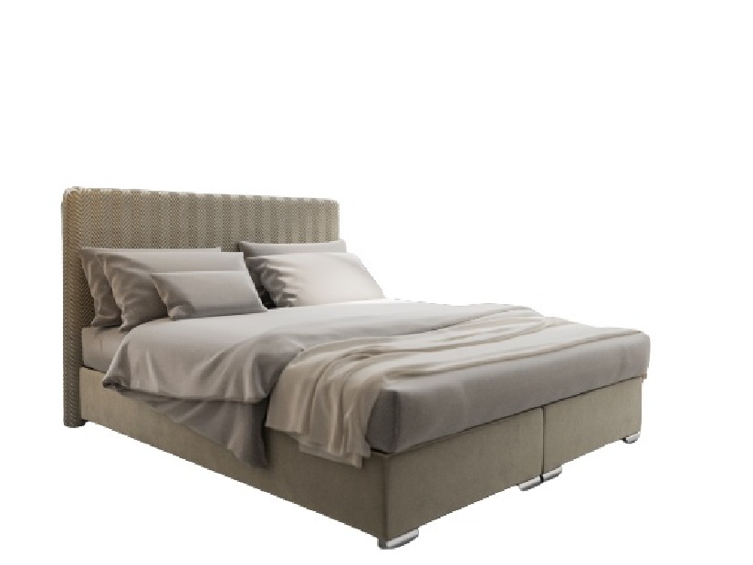Bračni krevet 180 cm Boxspring Penarth Comfort (krem) (s podnicom, madracem i prostorom za odlaganje)