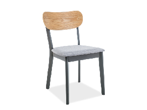 Blagovaonska stolica Verline (siva + prirodno drvo)
