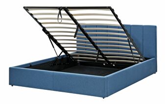 Bračni krevet 160 cm Dabria (plava) (s podnicom) (s prostorom za odlaganje)