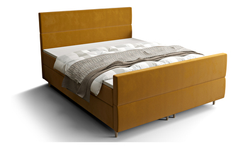 Bračni krevet  Boxspring 140 cm Flu plus (zlatna) (s madracem i prostorom za odlaganje)