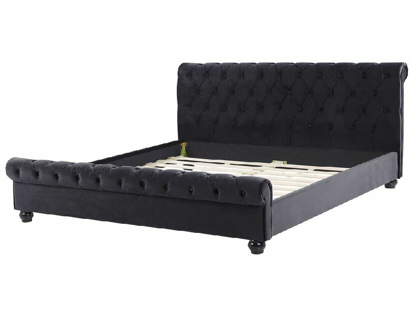 Bračni vodeni krevet 160 cm Alexandrine (crna) (s podnicom i madracem)