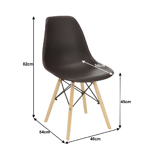 Blagovaonska stolica (2 kom.) Cisi 3 (tamno smeđa) *rasprodaja