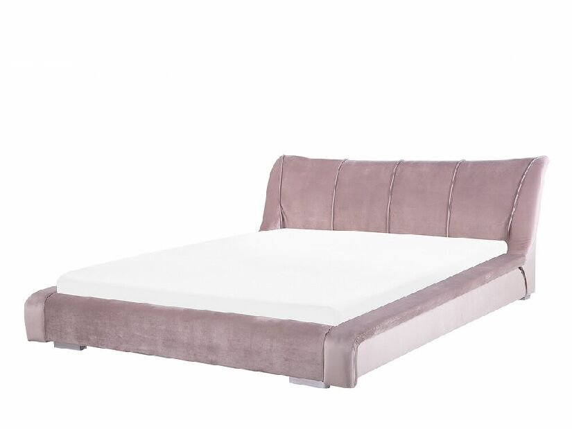 Bračni krevet 180 cm NICE (s podnicom) (ružičasta baršunasta)