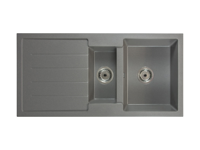Kuhinjski sudoper Yuxur (siva) (sa 2 otvora za bateriju) (L)