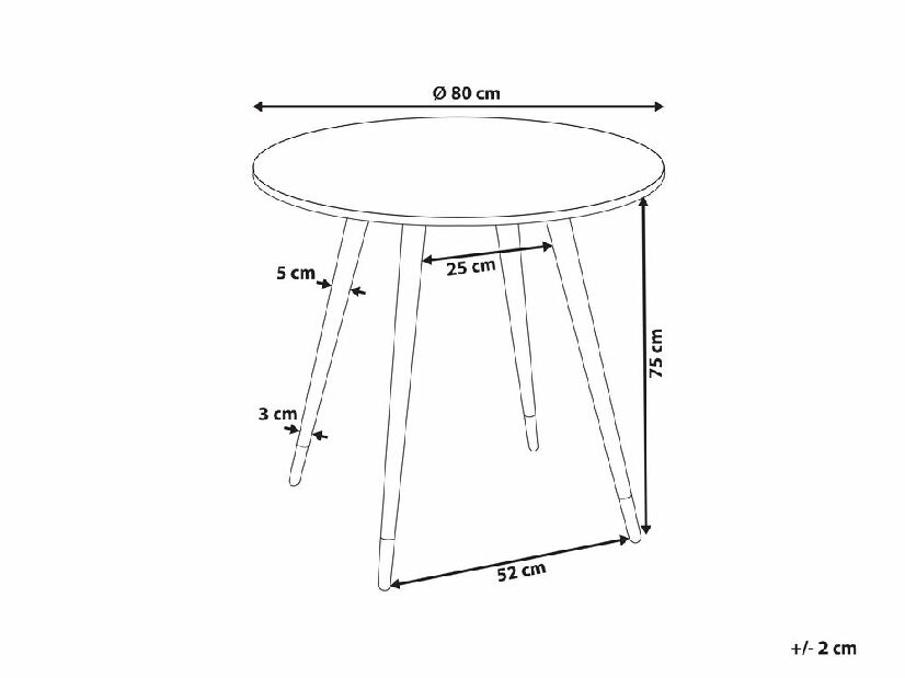 Okrugli blagovaonski stol Guccino (bijela) (za 4 osobe)