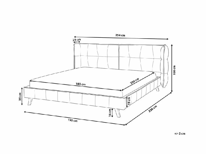 Bračni krevet 180 cm SENEL (s podnicom) (siva)